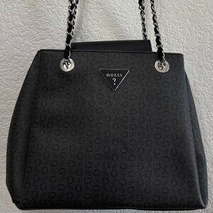 GUESS Women's Ponan Logo Print Satchel Tote Bag Handbag Purse